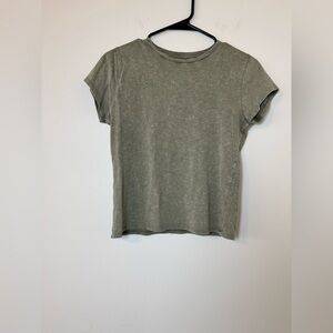 Aerie Olive Green Washed Tee XS Soft Crewneck Casual Top